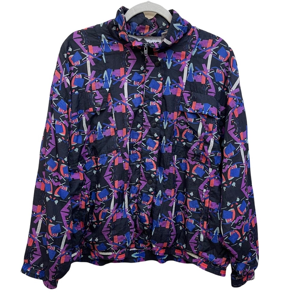 Vintage 1990 Aviat Sportif Multi-Color Windbreaker Jacket Women's Large